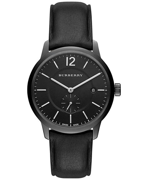 Burberry Men's Swiss Black Leather Strap Watch BU10003 